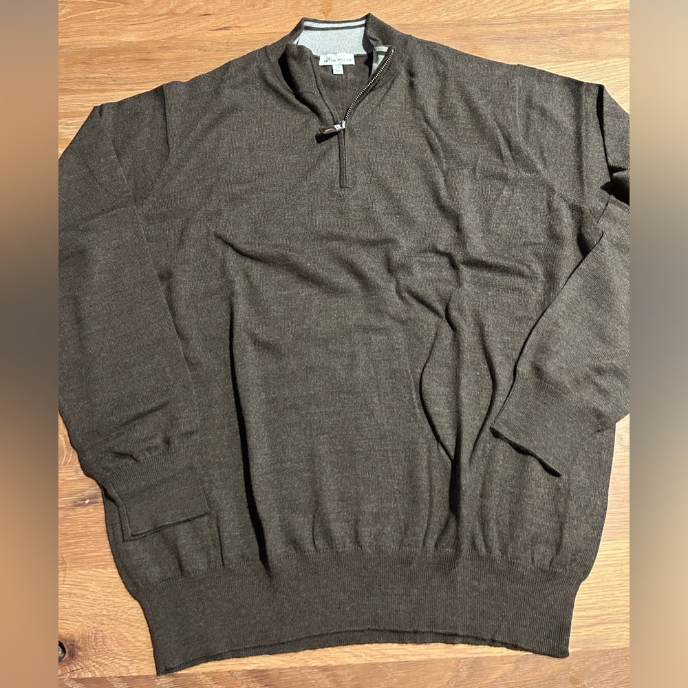Peter Millar 80% Merino Wool Quarter Zip Sweater XL